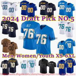 76 Joe Alt Jersey Custom S-6xl Football Jerseys Khalil Mack Justin Herbert Joey Bosa Derwin James Jr. Keenan Allen Joshua Kelley Derwin James Ladd McConkey Brenden Rice