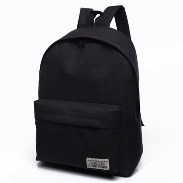 Pas cher femmes toile sac à dos noir hommes voyage sac Pack cartables pour adolescents Couple sacs à dos Softback Bookbag