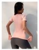 Yoga pas cher Top Yoga shirt à manches courtes Crop Top Women Sport Shirt Gym femmes Top couleurs T-shirt Gym sport femmes Vêtements pour Fitness LUFY9006