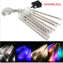 moins cher 160 X rideau LED guirlande lumineuse 8pcsset 3050CM Tubes de pluie de pluie de météores LED lumière de Noël arbre de jardin Halloween 4193658