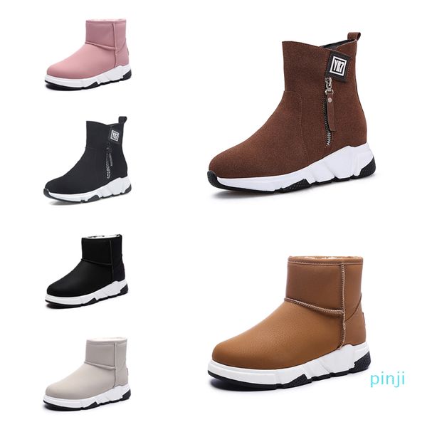 Botas de mujer de moda más baratas que no son de marca Triple Negro Rojo Beige Marrón Gamuza Botas de nieve de invierno Zapatos para caminar al aire libre 35-40 Estilo 14