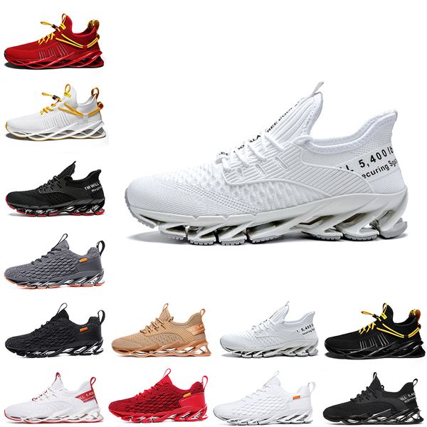 Chaussures de course à hommes moins chers Femmes Chaussures de course Blade Slip on Blanc tout All Red Grey Orange Gold Gold Terracotta Warriors Trainers Outdoor Sports Sneakers Taille 39-46