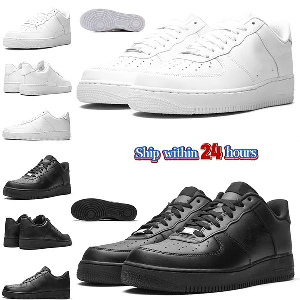 Chaussures de course pour hommes femmes One 1 classique triple blanc noir femmes hommes formateurs baskets de sport de plein air