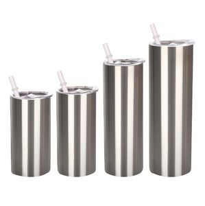 Groothandel! Roestvrijstalen kleur tuimelaar dubbele wand geïsoleerd drinkware met waan op stro en afdichtdeksel 15 oz 20oz 30oz zilveren bekers b0029