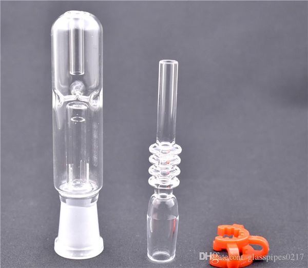 Le moins cher 4.5in Micro NC Kit avec 14mm 18mm Pointe d'ongle en quartz Clip Keck en plastique Mini tuyaux de brûleur à mazout en verre Brûleur à mazout en verre Bong