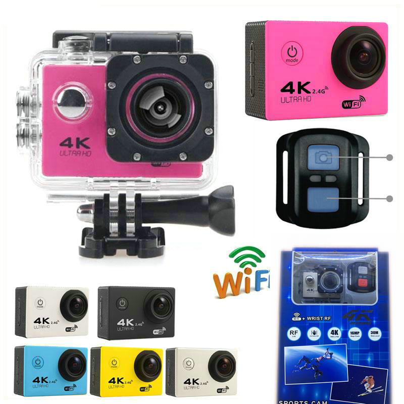 Câmera de ação 4K mais barata F60R WiFi 2.4G Câmera de vídeo à prova d 'água da câmera de vídeo à prova d' água 16MP / 12MP 4K Gravador de mergulho de 30fps JBD-N5