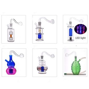 Goedkoopste bubbler rookwaterpijp handolie brander bong recycler asvanger inline matrix prc -filter met 10 mm mannelijke glazen olieverbrander buis en slang