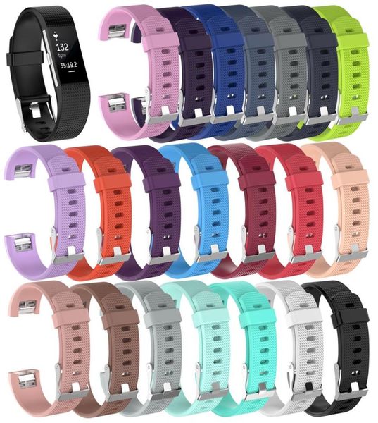 Bande de silicone souple colorée la moins chère pour Fitbit charge2 bracelet de sport Bracelet de remplacement poignet pour Fitbit charge 2 bande TPU Accesso3357029