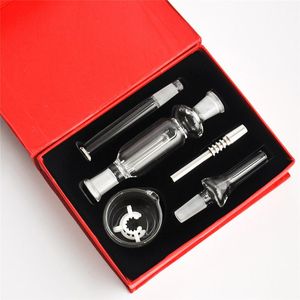 Kit de colector Dab Straw Oil Rigs con punta de acero inoxidable de 10 mm y tazón de cera con clip para tubería de agua quemador de aceite de vidrio 1pcs