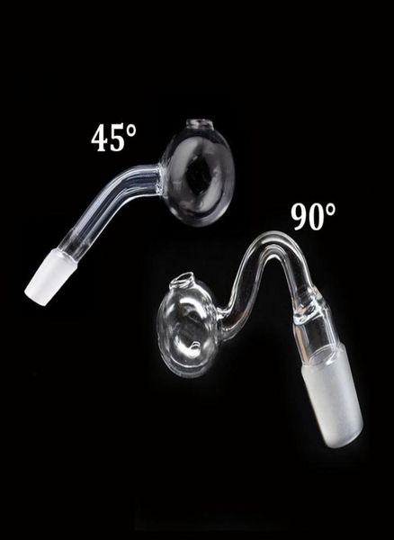 Tubo de quemador de aceite de vidrio más barato 10 mm de 14 mm 18 mm 18 mm Hembra macho Pyrex Curva de aceite de aceite transparente Tubo de agua para fumar agua Bong 45 8097086