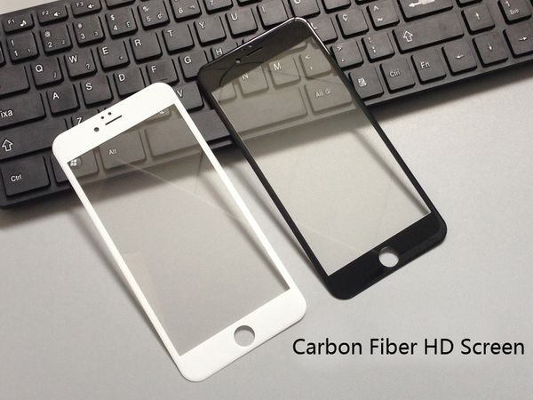 Protecteur d'écran en verre trempé 3D en fibre de carbone brillant le moins cher pour iPhone 8 7 6 6S Plus HD verre trempé clair DHL gratuit