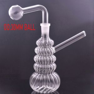 Le moins cher vente chaude narguilé verre Bong brûleur à mazout tuyau 6 pouces 14mm Joint Dab plate-forme Bong avec tuyau de brûleur à mazout détachable