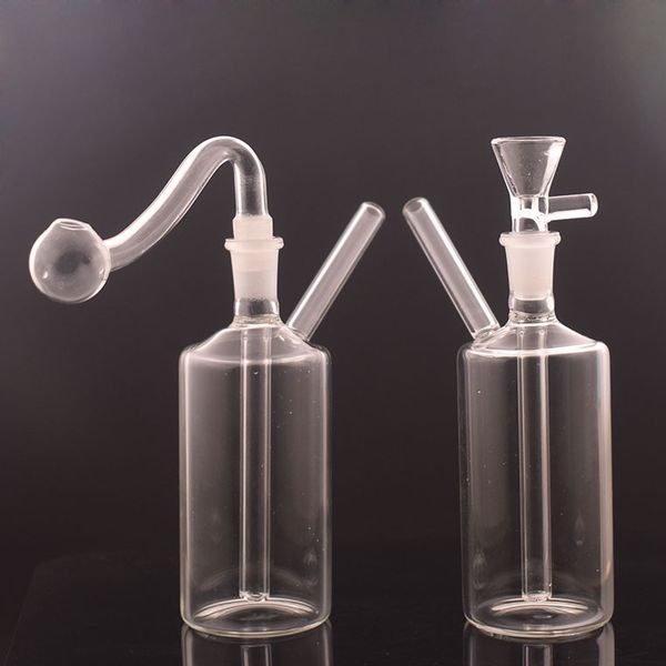 Brûleur à huile en verre mini-bas moins cher Bong Pipe de narguilé narchapil Portable Perc Recycler Dab Bongs Cigarette cigare tabarc