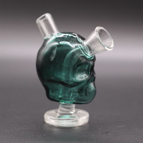 Pipa de agua Mini Skull Bong Glass Hookah Blunt Bubbler Accesorios para fumar Tazón de pipa de mano pequeña