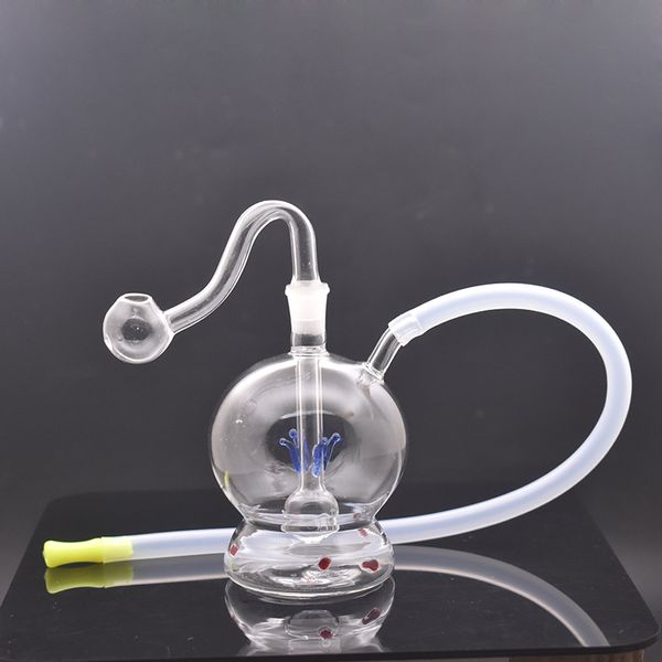 Moins cher Mini Petit Brûleur À Huile En Verre Bongs Cendrier Huile Rigs Percolateur Cage À Oiseaux Bong En Verre 10mm Joint Bubbler Tuyaux D'eau Avec Tuyau De Brûleur À Huile En Verre Mâle