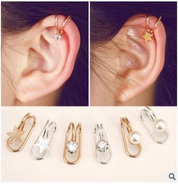 Les fleurs de lune étoiles sans trou moins chères aiment les boucles d'oreilles en forme d'oreille en forme d'oreille en forme de nombreux styles peuvent choisir 6032970