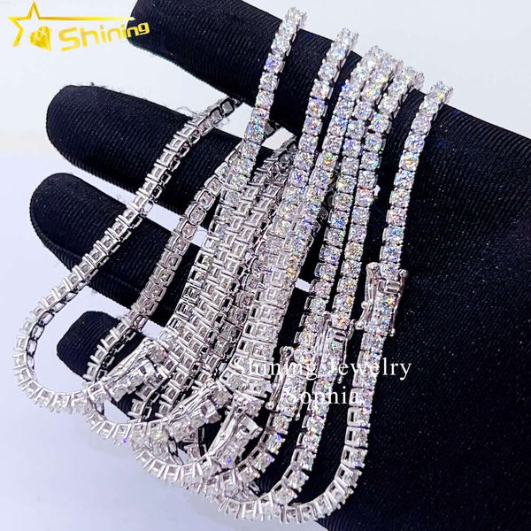 Prix le moins cher Gra Pass testeur de diamant S925 ensemble de broches en argent Sterling d couleur Vvs Moissanite diamant Bracelet de Tennis