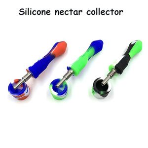 Juego de kit NC de pipa de silicona para fumar con 10 mm GR2 Reemplazo de tapa de concentrado de punta de titanio Dab Rigs Tubos de quemador de aceite de cera