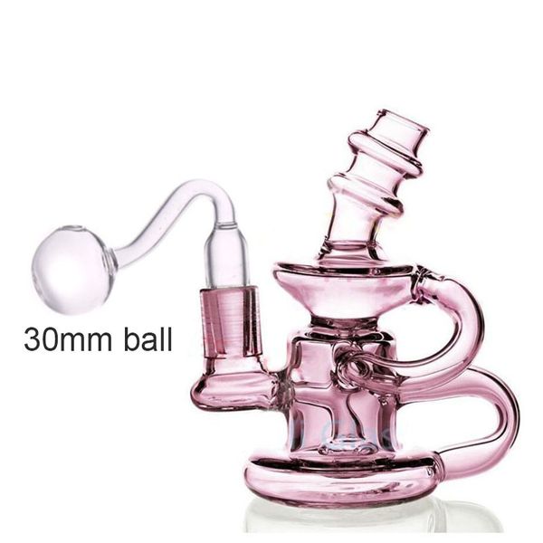 Le moins cher Spring Recycler Bong en verre Tornado Bubbler Pipe à eau Dab Rig Bong 14mm Joint femelle Cendrier avec tuyau de brûleur à mazout en verre mâle