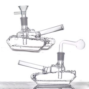 Le plus cher des narchosiles en verre bang de pipe à eau recycler dab gréement huile en ligne en nid d'abeille Perc 14,5 mm de boulet joint Bubbler Catcher Bongs avec tuyau de brûleur à huile de baisse