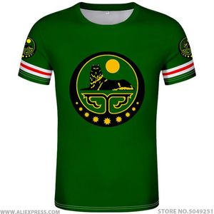 Tchétchénie t-shirt sur mesure nom numéro grozny t-shirt imprimé drapeau mot russe russie rossiya argun gudermes tchétchène vêtements328L