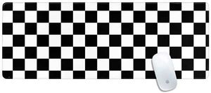 Damier noir et blanc motif à carreaux 31,5 x 11,8 grand tapis de souris de jeu avec bords cousus tapis de clavier tapis de bureau maison