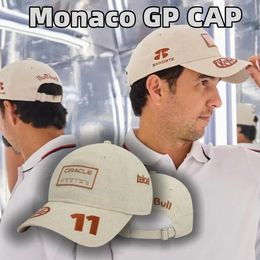 Vérifiez Perez Monaco GP 2024 Cap Baseball Hat Couleur rouge équipe Max Verstappen Hats Formule One Accessoires 240513