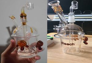 CHEECH Cup Hookahs Tortuga Bong con plataformas petrolíferas Downstem Tubería de agua Bubber con Banger de vidrio Bongs de junta de 14 mm para fumar 5921728