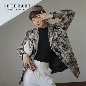 CHEERART Animal Print Blazers Femmes Haute Couture Blazers et vestes matelassées Pardessus Dames Blazers Manteau Designer Blazer Luxe 201201