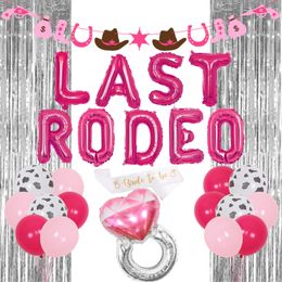 Cheereveal Last Rodeo Bachelorette Party Decoration Western Cowgirl Balloon Banner Bride to Be Sash Bridal Shower Party fournit 240520