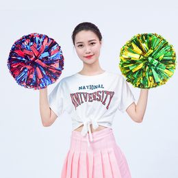 Cheerleading 1 stuk kleurvast metallic Cheerleader Pom Poms Cheerleading Pompons Cheer Pom Majorettes Handbloem Aerobics Ballen Sport 230904