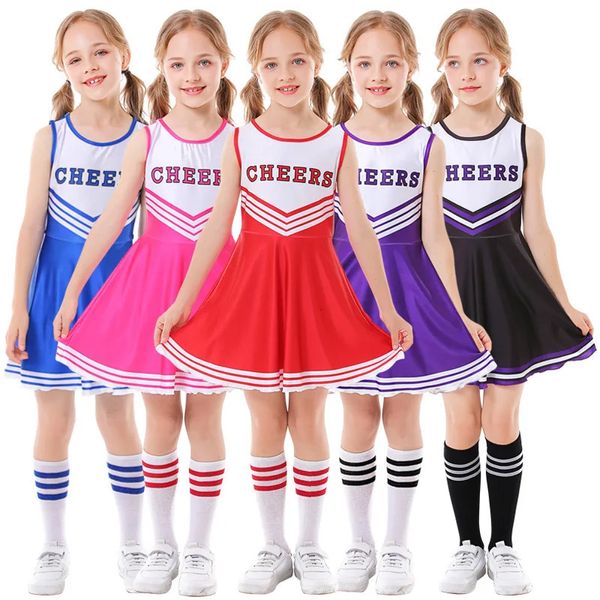 Cheerleading Cute Cheerleaders Disfraz Vestido para niñas Fútbol Bebé Uniforme Carnaval Fiesta Ropa 231201