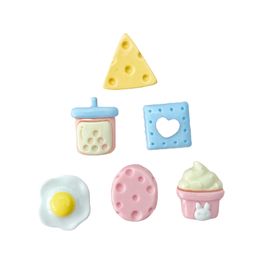 Oeufs au fromage crème glacée au lait jouer à la crème charmes de crème en gros souvenirs d'enfance dessin animé charmes de croc accessoires de chaussures pvc boucle de décoration charmes de sabot navire rapide