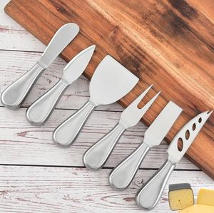 Cheese Tools Botermes 6 Stijlen Roestvrijstalen Kaasstrooier Vorksnijder Voor Cake Brood Pizza SN4314