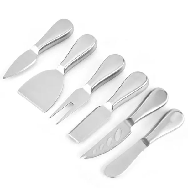 Herramientas para queso Cuchillo para mantequilla 6 estilos Esparcidor de queso de acero inoxidable Cortador de tenedor para pastel Pan Pizza Venta al por mayor 0910