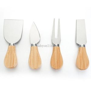 Kaas Gereedschap Mes Set Oak Handvat Vork Shovel Kit Graters Bakken Pizza Slicer Cutter Keukengereedschap DHL