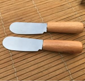 Herramientas para queso, cuchillo de acero inoxidable para mantequilla con mango de madera, espátula para postre, esparcidor de mermelada, herramienta para desayuno 407QH