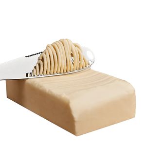 Herramientas para queso LMETJMA 3 en 1 Cuchillo de mantequilla de acero inoxidable Queso Postre Esparcidores de mermelada Crema Raspador Divisor de pan Esparcidor de mantequilla KC0070 231207