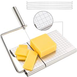 Outils à fromage LMETJMA Trancheuses à fromage avec fil pour bloc de fromage Planche à découper le fromage réglable avec 5 fils de rechange Échelle précise JT53 231206