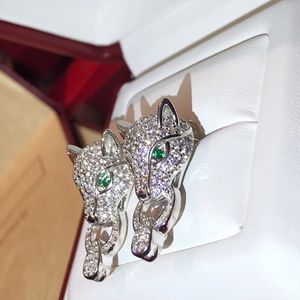 Boucles d'oreilles guépard Bijoux créoles en diamant Laiton plaqué or 18 carats Contre qualité Taille européenne rétro aiguille en argent 925 Qualité T0P Cadeau senior pour petite amie