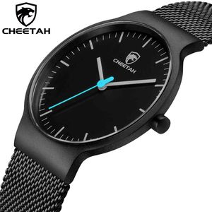 Cheetah mode quartz klok sport mannen horloge top merk luxe waterdichte stalen horloges mannelijke ultra dunne polshorloge reloj hombre 210517