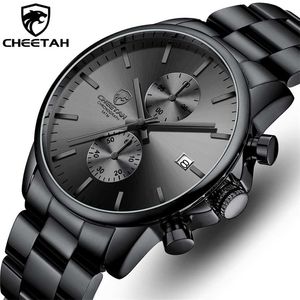 Cheetah mannen horloge luxe merk zakelijke zwarte quartz horloges heren waterdichte chronograaf sport polshorloge datum mannelijke klok 220122