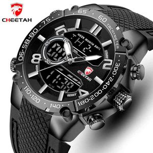 Cheetah Men Watch Top Luxe Merk Sportkwarts Waterdichte Horloges Mens Chronograph Alarm Horloge Dubbele Display Mannelijke Klokken 210517