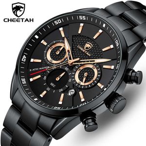 Cheetah nieuw horloge topmerk casual sport chronograph heren horloges roestvrij staal polshorloge grote wijzerplaat waterdichte kwarts klok