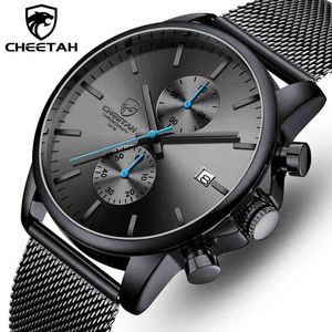 Montres d'affaires en acier inoxydable Cheetah Hommes étanche Quartz Montre-Bracelet Chronographe Horloge Mâle Montre Sports Relogio Masculino 210517