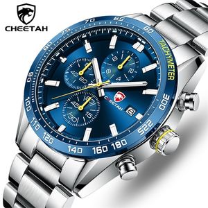 Cheetah Watch Men Top Luxury Brand Roestvrij staal Business Quartz Mens kijkt Chronograph Casual Sport Pols -horloges voor mannen 220530