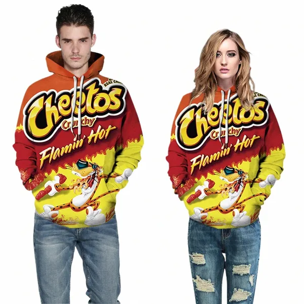 Cheetos Sweat à capuche Hommes Femmes Lg Pull Pull Pull Garçons Filles Vêtements drôles Automne Hiver Sweat-shirt D6jU #