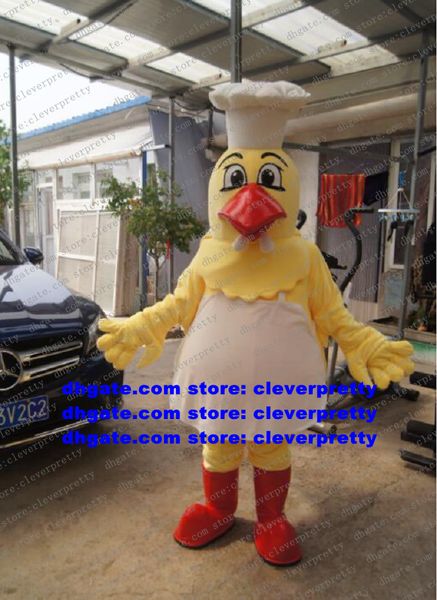 Chef Chicken Chook Hen Chick Mascot Mascot Cartoon Cartoon Car￡cter traje Traje Ceremonial Cutting ZX2936