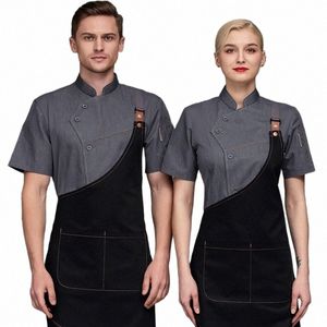 Chef Jas En Apr Voor Mannen Vrouwen Restaurant Keuken Kok Ober Waitr Uniform Bakkerij Bar Cafe Kleding C3QT #