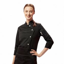 Koksjas Jas Heren Mouw Damesjas Unisex Zwart Chef-kostuum Kostuum Sushi Wit Catering Keukenkleding M0yQ#